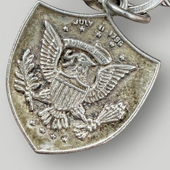 Vintage Sterling Silver Michigan Souvenir Charm Bracelet Bell Trading Post sz 7 - Picture 7 of 10